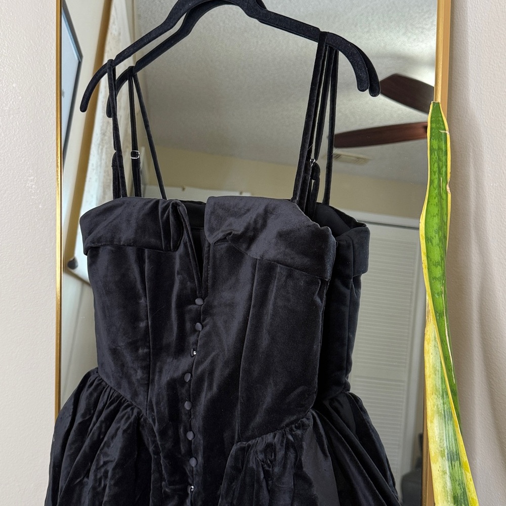 HOUSE OF CB 'Selina' Black Velvet Tulle Mini Dress NWOT - Picture 6 of 7